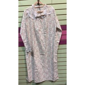 Vintage Rebecca Lynn Floral Flannel Nightgown coquette print Cotton Medium